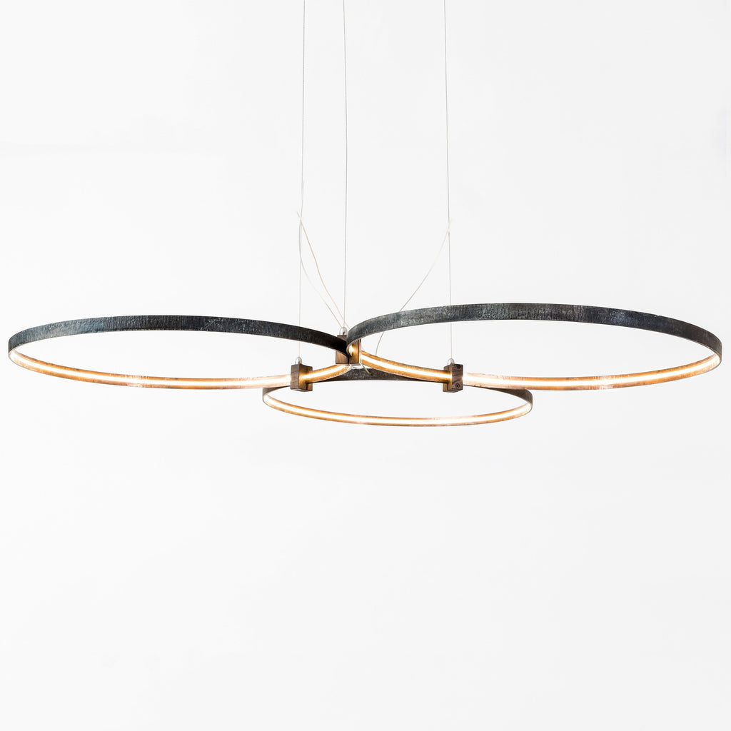 Modern Metal rings chandeliers. Industrial lighting. 