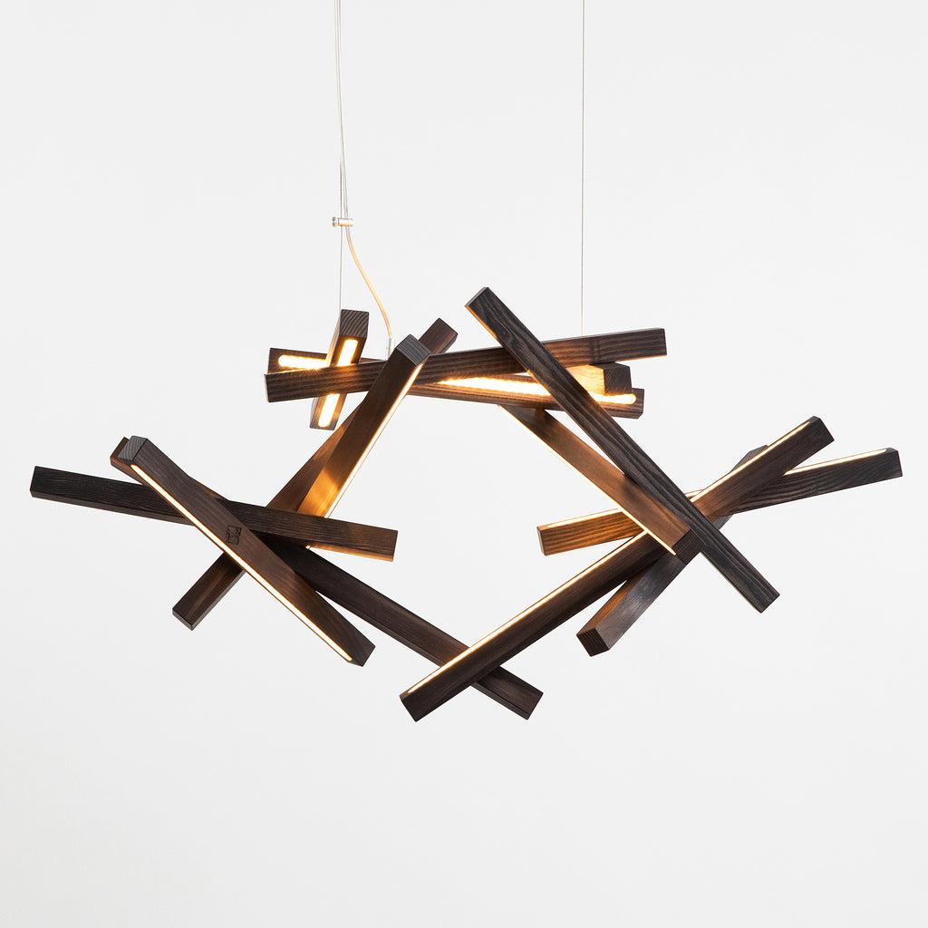 Modern wooden chandeliers, stick light chandelier, wood pendant light, industrial lights, hanging lamps