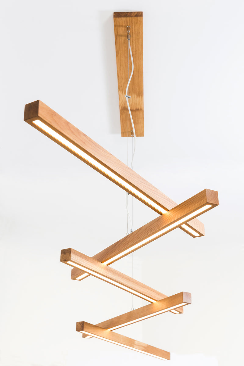 SOLO (wooden chandelier with 5 Bars)