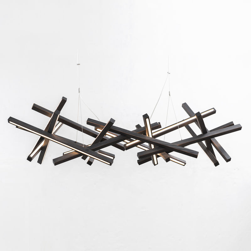 Modern wood chandelier, wood pendant light, wood light fixtures, wood chandelier, industrial modern light